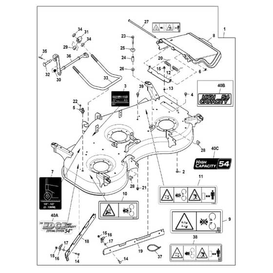 John Deere X758 - PC11850 - Mower Deck (040001 - 070000) - ST864989