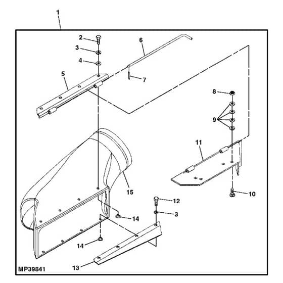 John Deere X758 - PC11850 - Chute Intake - ST924690
