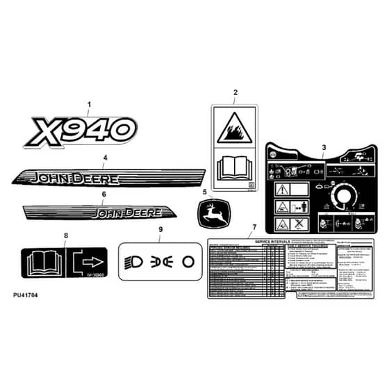 John Deere X940 - PC13377 - Labels - ST906609