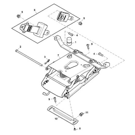John Deere X940 - PC13377 - Seat Suspension ( - 070000) - ST906672
