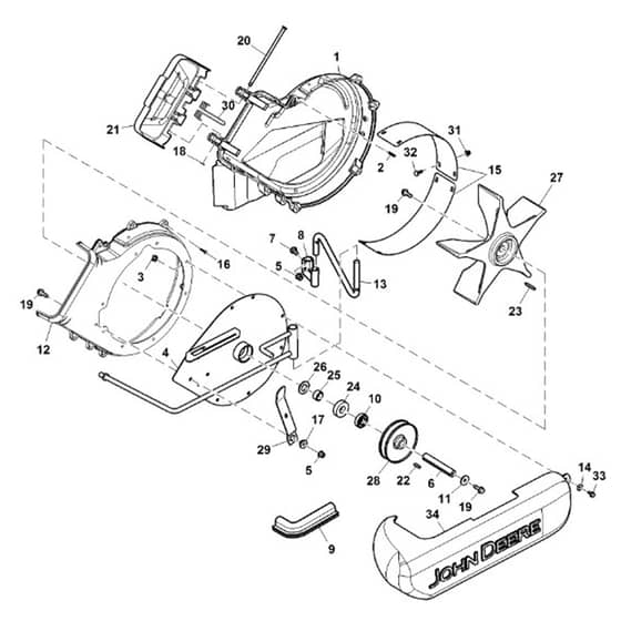 John Deere X940 - PC13377 - Blower Housing ( - 070000) - ST928731