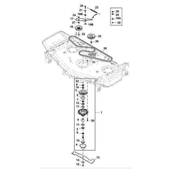 John Deere X948 - PC13378 - Belt Drive (070001 - ) - ST948296