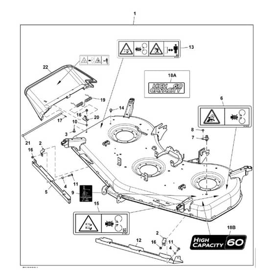 John Deere X948 - PC13378 - Mower Deck (070001 - ) - ST954661