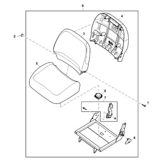 John Deere X949 - PC13379 - Seat ( - 070000) - ST906832
