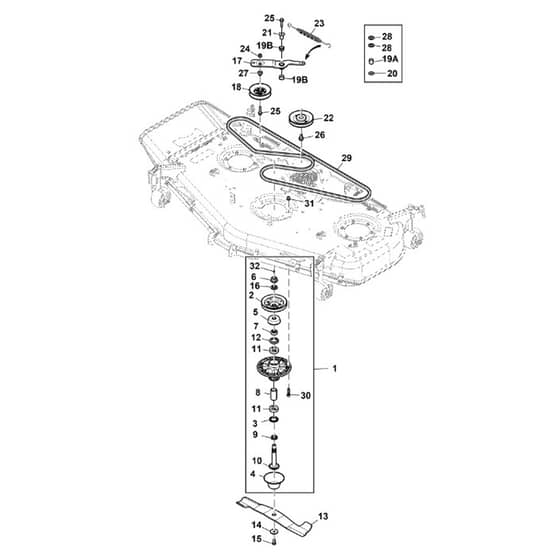 John Deere X949 - PC13379 - Belt Drive (070001 - ) - ST948296