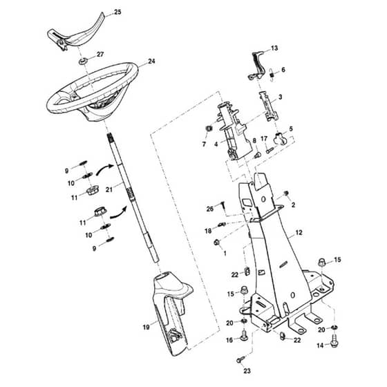 John Deere X950R - PC11965 - Tilt Steering - ST761661