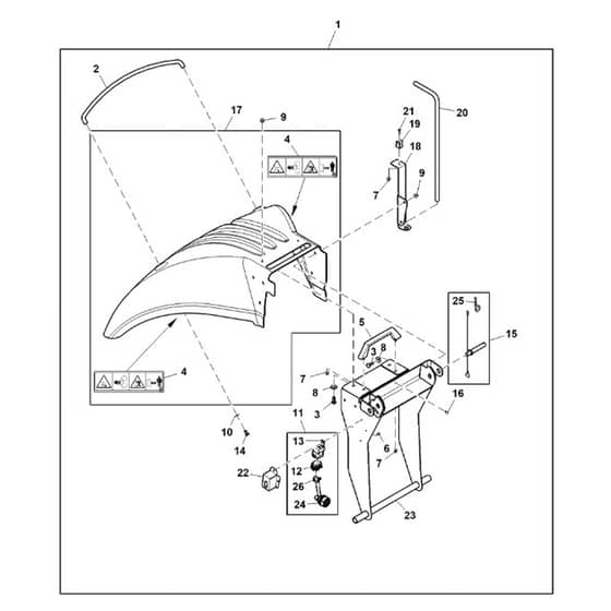 John Deere X950R - PC11965 - Rear Deflector - ST775806