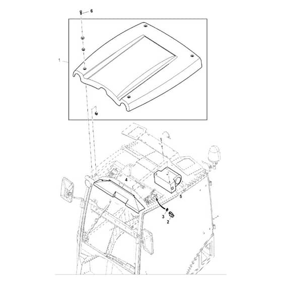 John Deere X950R - PC11965 - Cab Roof - ST790614