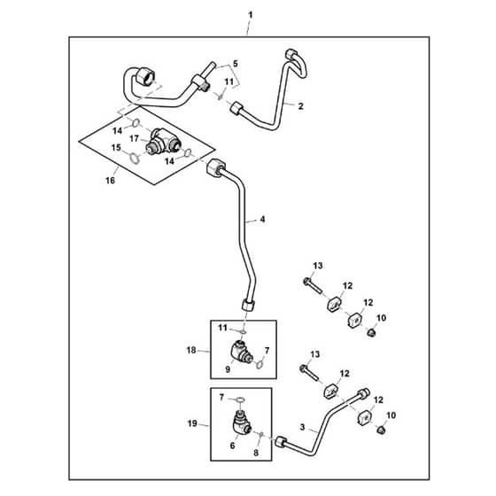 John Deere X950R - PC11965 - Tube Kit - ST809588