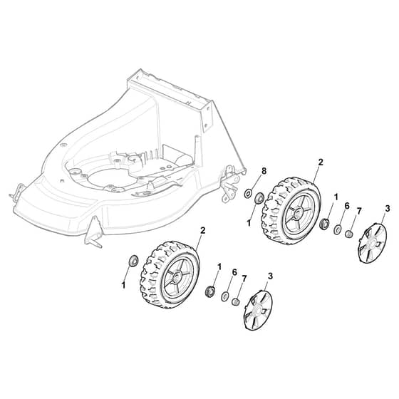 XA 50 S - 2019-2020 - 295508043/C19 - Castel Garden Rotary Mower Wheels and Hub Caps Diagram