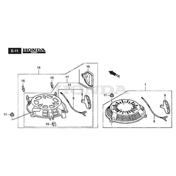 XA 53 HS - 2015 - 292148033/C15 - Castel Garden Rotary Mower Recoil Starter Diagram