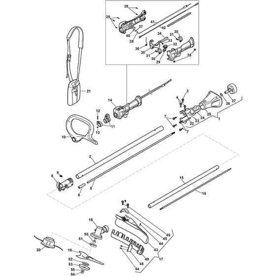 XB 226 J - 2019-2022 - 287120103/C19 - Castel Garden Brushcutter Transmission Diagram