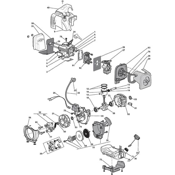 XB 29 D - 2009 - 283721003/08 - Castel Garden Brushcutter Engine Diagram
