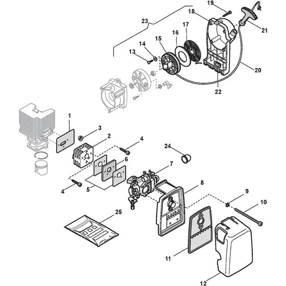 XB 31 - 2007 - 283120003/04 - Castel Garden Brushcutter Carburetor Diagram