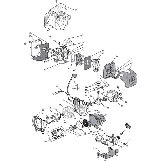 XB 35 - 2010 - 283820003/08 - Castel Garden Brushcutter Engine Diagram