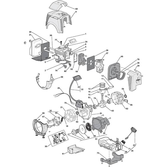 XB 35 DS - 2010-2012 - 281521003/09 - Castel Garden Brushcutter Engine Diagram