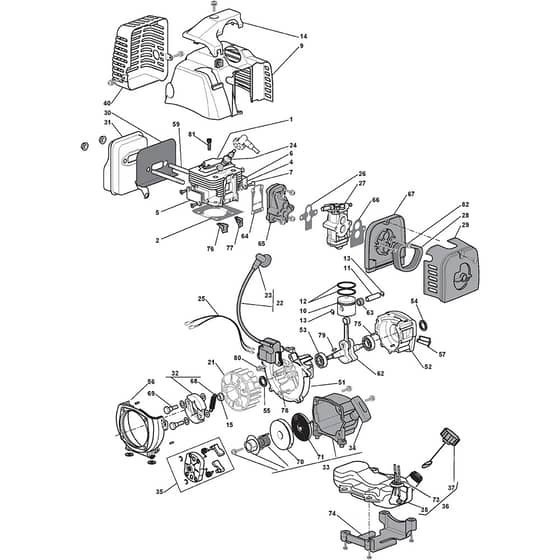 XB 43 - 2010 - 284220003/08 - Castel Garden Brushcutter Engine Diagram
