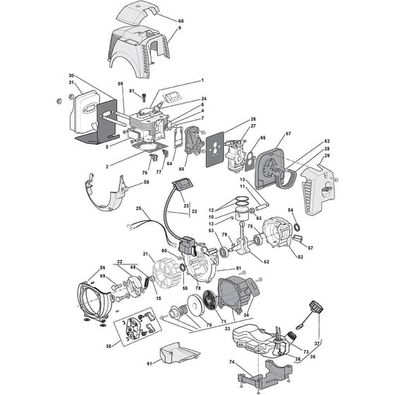 XB 43 FS - 2010-2012 - 281622003/09 - Castel Garden Brushcutter Engine Diagram
