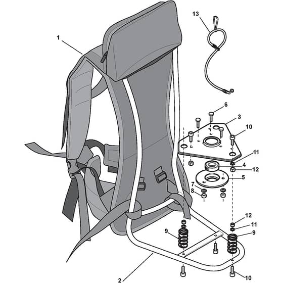 XB 45 FP - 2009 - 284622003/05 - Castel Garden Brushcutter Knap Sack Diagram