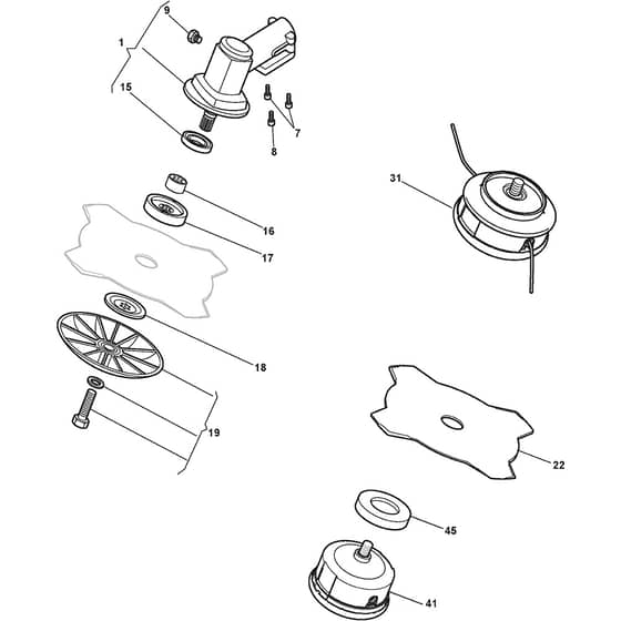 XB 55 - 2005 - 285520003/04 - Castel Garden Brushcutter Gear Case Diagram