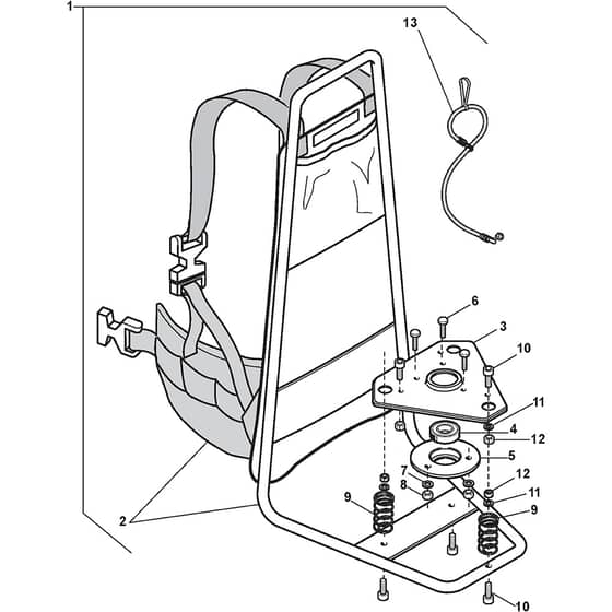 XB 55 F - 2005 - 285522003/04 - Castel Garden Brushcutter Knap Sack Diagram