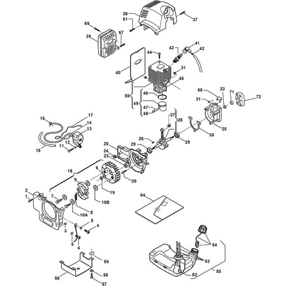 XB 55 P - 2009 - 285620003/05 - Castel Garden Brushcutter Engine Diagram