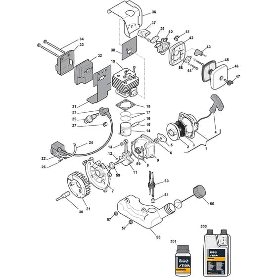 XBL 260 H - 2010-2012 - 255026003/10 - Castel Garden Blower Engine Diagram