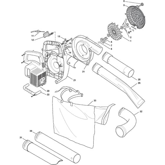 XBL 260 H - 2010-2012 - 255026003/10 - Castel Garden Blower Housing Diagram