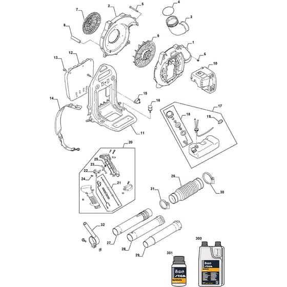 XBL 620 B - 2006-2011 - 255032003/06 - Castel Garden Blower Housing Diagram