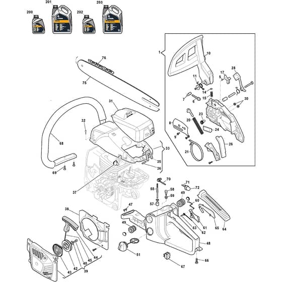 XC 246 - 2012 - 204518003/11 - Castel Garden Chainsaw Housing Diagram
