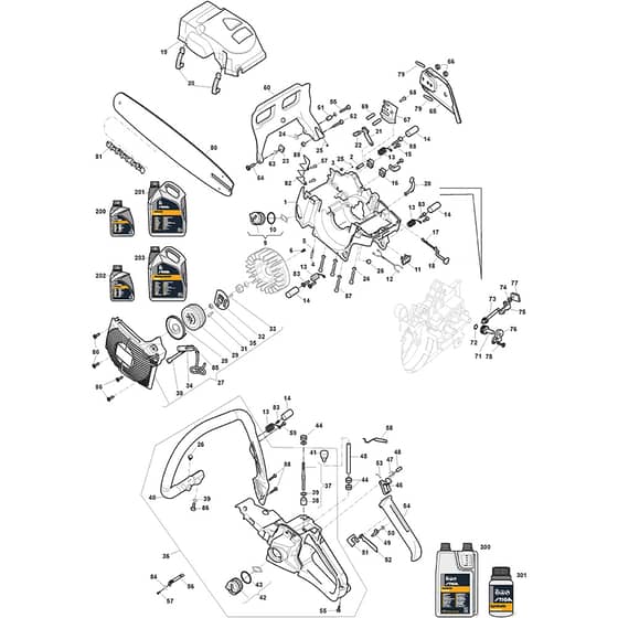 XC 252 - 2012 - 245218003/11 - Castel Garden Chainsaw Bodywork Diagram