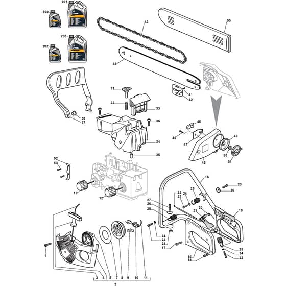 XC 380 Q - 2010 - 223516153/10 - Castel Garden Chainsaw Housing Diagram