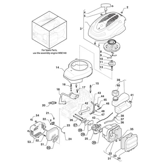 XC 43 - 2022-2025 - 2L0431043/C22 - Castel Garden Rotary Mower Engine - Carburator, Tank Diagram
