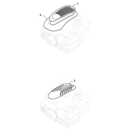 XC 43 - 2022-2025 - 2L0431043/C22 - Castel Garden Rotary Mower Engine Cover Diagram