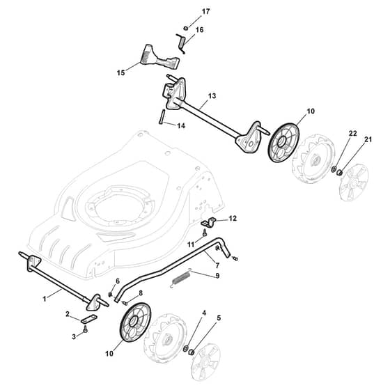 XC 43 G - 2018 - 2954410438C18 - Castel Garden Rotary Mower Height Adjusting Diagram