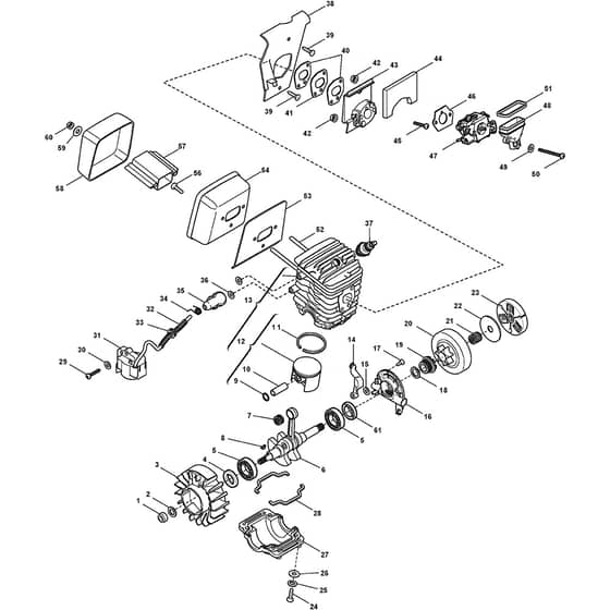XC 47 P - 2010-2011 - 224118003/08 - Castel Garden Chainsaw Engine Diagram