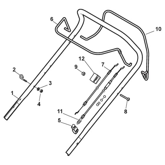 XC 48 BSW4 - 2012-2016 - 295496823/C12 - Castel Garden Rotary Mower Handle Upper Part Diagram