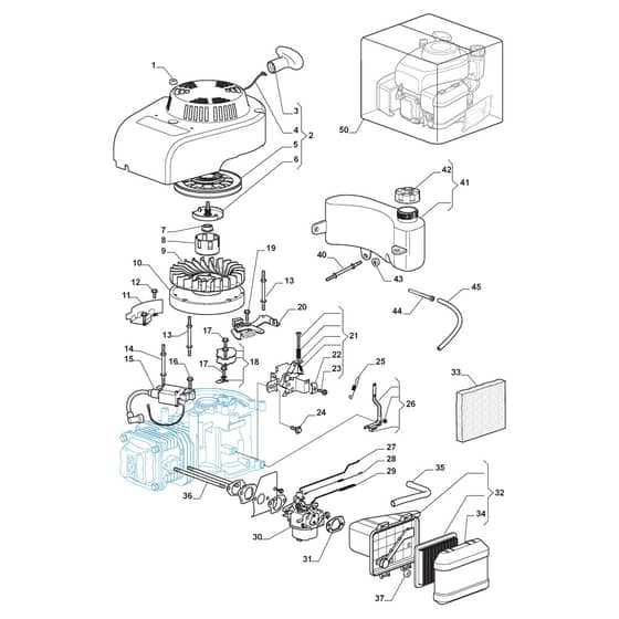 XC 48 GSW4 - 2013-2015 - 295496843/C13 - Castel Garden Rotary Mower Engine-ST. WBE0702 Diagram