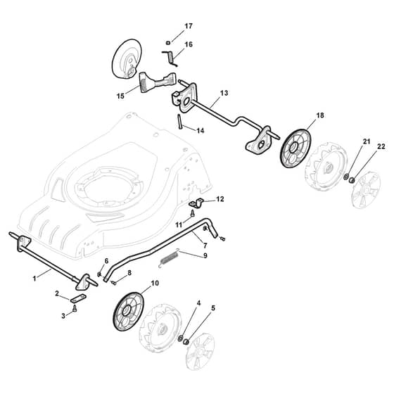 XC 48 S - 2020 - 295482043/CX - Castel Garden Rotary Mower Height Adjusting Diagram