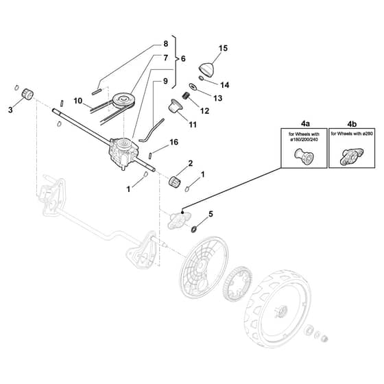XC 53 BSW4 - 2015-2017 - 295546823/RO - Castel Garden Rotary Mower Transmission Diagram