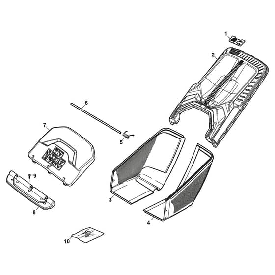 XC 53 S - 2022-2025 - 2L0536843/C22 - Castel Garden Rotary Mower Grass Catcher Diagram