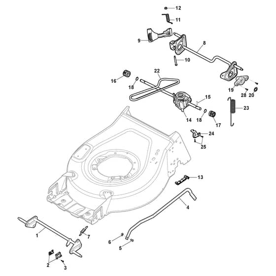XC 53 S - 2022-2025 - 2L0536843/C22 - Castel Garden Rotary Mower Height Adjusting Diagram