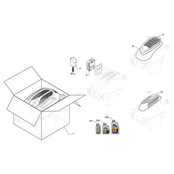 XC 53 SE - 2024-2025 - 2L0536543/C24 - Castel Garden Rotary Mower Engine, Engine Cover Diagram