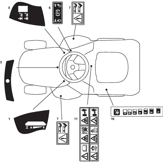XD 140 - 2008 - 299958376/08 - Castel Garden Ride On Mower Labels Diagram