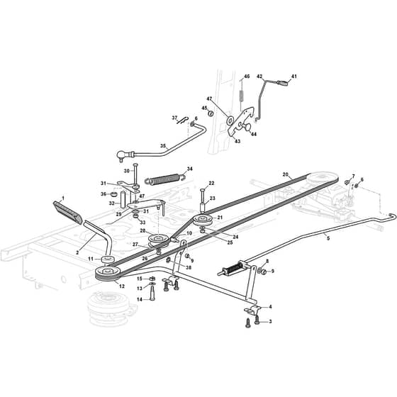 XD 150 - 2020-2022 - 2T0520473/C20 - Castel Garden Ride On Mower Brake Controls Diagram
