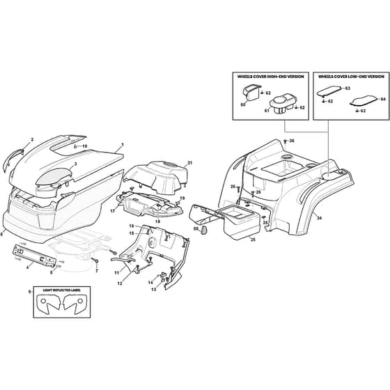 XDC 140 - 2022-2025 - 2T2010473/C22 - Castel Garden Ride On Mower Body Diagram