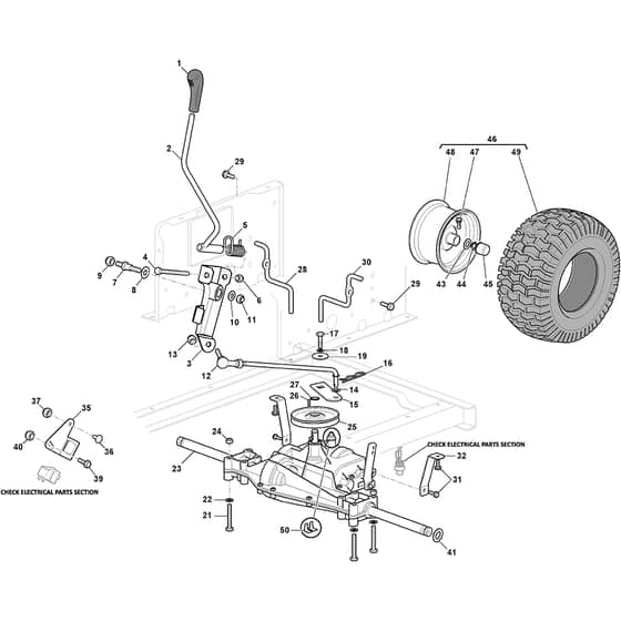 XDC 140 - 2022-2025 - 2T2010473/C22 - Castel Garden Ride On Mower Transmission Diagram