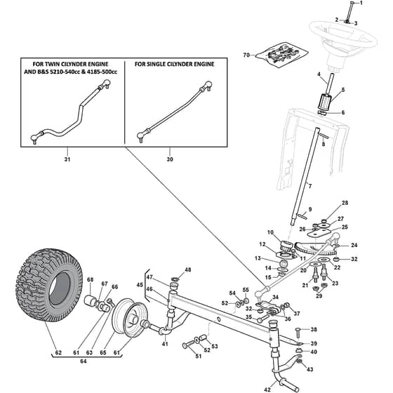 XDC 140 G - 2015-2019 - 2T2010473/15 - Castel Garden Ride On Mower Steering Diagram
