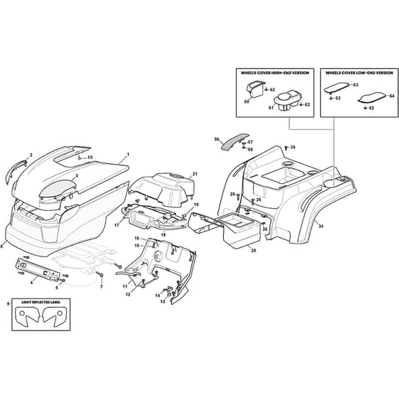 XDC 150 HD - 2022-2025 - 2T2100473/C22 - Castel Garden Ride On Mower Body Diagram