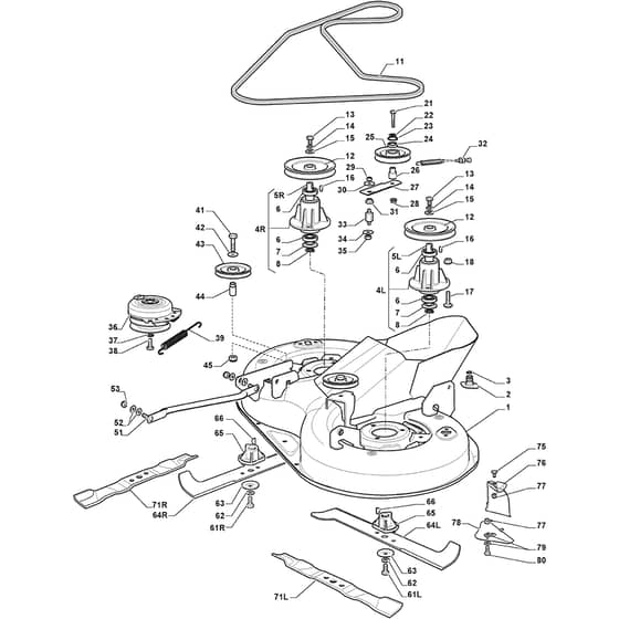 XDC 170 HD - 2015-2016 - 2T2120273/O13 - Castel Garden Ride On Mower Cutting Deck Diagram